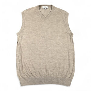 Turnbury Sweater Vest Adult MEDIUM Brown Merino Wool V Neck Academia Preppy